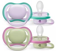 Philips Avent Ultra Air Pacifiers light breathable baby pacifiers 0-6 months without bisphenol A, with sterilizer case SCF085/24