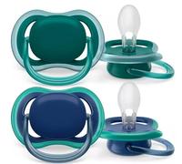 Philips Avent Ultra Air Pacifiers Lightweight Air-permeable Pacifiers for 6-18 Months of Life Without Bisphenol A, with Sterilizer Case SCF085/31