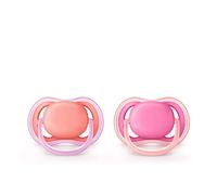 Philips Avent Ultra Air SCF245/22 Dummy 6-18 Months Pack of 2 Pink/Orange