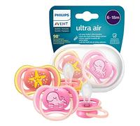 Philips Avent Ultra Air Soother 2 Pack - BPA-Free Soother for Babies Aged 6-18 Months (model SCF085/04)