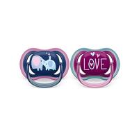 Philips Avent Ultra Air Soother - 2 x Light, Breathable Baby Soothers for Babies Aged 18 Months Plus, BPA-Free with Steriliser Carry Case (Model SCF349/22)