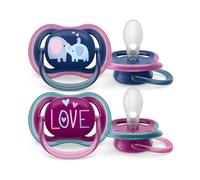 Philips Avent Ultra Air Soother Pink, 18m+ 2 Soothers