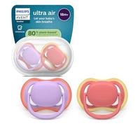 Philips Avent Ultra Air Soothers - Orthodontic Design, for Babies 18 Months+, Soft Silicone Symmetrical Teat, BPA-Free, with Sterilizing Case, 2 Pack, SCF349/46