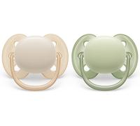 Philips Avent Ultra Soft 0-6m Boy Baby Beige & Green Colour Pacifiers - 2 pcs