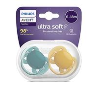 Philips Avent Ultra Soft Pacifier 2 Pack - BPA-Free Dummy for Babies from 6-18 Months (Model SCF091/04)