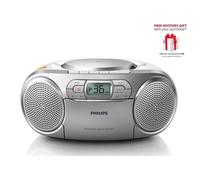 Philips Az127 Portable Stereo Cd Radio Fm Cassette Player In Silver Silver One Size