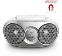 Philips AZ215 Portable Stereo CD Player Dynamic Bass Boost Soundmachine - Free Gift RRP £10! - Silver