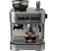 Philips Barista Brew Espresso Machine - Intuitive Guidance. Calibrated Tamping. Elegant Design. 280g Dual Bean Container. Semi Automatic Espresso Machine. Metal Silver (PSA3228/01)