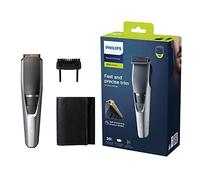Philips Beard & Stubble Trimmer/Hair Clipper for Men BT3222/13, Series 3000, 20 Length Settings, 60 Min. Runtime, Self-Sharpening Metal Blades, UK 3-Pin Plug, Silver