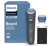 Philips Beard Trimmer 3000 Series - Self-Sharpening Blades with Round Tips, 20 Lock-in Settings, Lift&Trim Comb, 100% Waterproof, Battery Indicator, USB Charging, Soft Pouch, Model BT3619/15