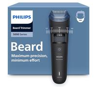 Philips Beard Trimmer 5000 Series - Self-Sharpening Metal Blades, 40 Lock-in Settings, BeardSense Technology, Hair Collector, 100% Waterproof, Travel Pouch, Model BT5765/15