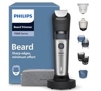 Philips Beard Trimmer 7000 Series, Self-Sharpening Metal Blades, 40 Lock-in Settings, BeardSense Technology, Hair Collector, 100 Percent Waterproof, Silver (BT7670/15)