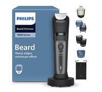 Philips Beard Trimmer 7000 Series - Self-Sharpening Metal Blades, 40 Lock-in Settings, BeardSense Technology, Hair Collector, 100% Waterproof, Charging Stand, Soft Pouch, Model BT7660/15