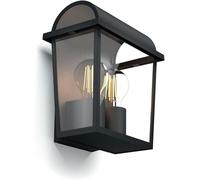 Philips Black Outdoor Wall Light 2 Lights E27 IP44 Weatherproof