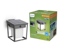 Philips Blaise UltraEfficient Outdoor Solar Wall Light, 3000K, 250/20lm, Anthracite