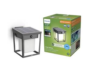Philips Blaise UltraEfficient Outdoor Solar Wall Light, 3000K, 250/20lm, Anthracite