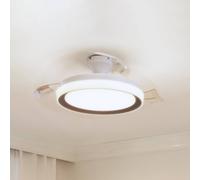 Philips Bliss Retractable-Blade Ceiling Fan with LED Light, 3 Blades, 106 cm Blade Wingspan, 4500 Lumens, Tunable White Light from 3000 K to 6500 K, Dimmable to 5%, Remote Control Included, Gold