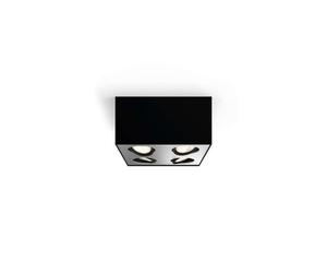 Philips Box Warmglow 4 Light 9W LED Ceiling Spotlight In Black Finish