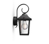 Philips Buzzard Outdoor Wall Light, IP44 Weather-resistant, Durable, Aluminium, Classic Design, Black, E27 Bulb Sold Separately