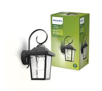 Philips Buzzard Outdoor Wall Light, IP44 Weather-resistant, Durable, Aluminium, Classic Design, Black, E27 Bulb Sold Separately