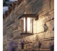 Philips Camill solar sensor wall lamp, black/white, Ø 14 cm