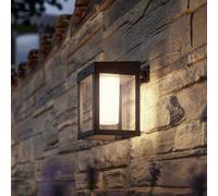 Philips Camill solar sensor wall lamp, black/white, 14 x 14 cm