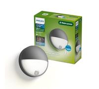 Philips Capricorn IR Outdoor Wall Light, 800 lm, 2700 K, PowerShield, IP44 Weather-Resistant, Durable, Aluminum, Motion Sensor, Built-in LED, Anthracite Gray