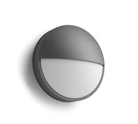 Philips Capricorn LED Outdoor Wall Light, 5.5W, 700 lm, 2,700 K Warm White Light, IP44 Weather-Resistant, Built-in LED, Durable, Aluminium, Anthracite Grey