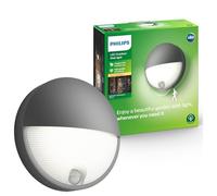 Philips myGarden Capricorn LED Outdoor Wall Light with Motion Sensor. [Anthracite] 1 x 6 W Integrated LED Light. For Garden and Patio Lighting
