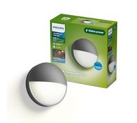Philips Capricorn Outdoor Wall Light, 800 lm, 2700 K, PowerShield, IP44 Weather-Resistant, Durable, Aluminum, Modern Design, Built-in LED, Anthracite Gray