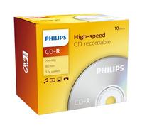 Philips CD-R 80 Minute 52x Speed - Standard Jewel Case - 1 x Pack of 10 Single Discs