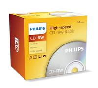 Philips CDRW-80 (12x) 10pk Slim Jewel Case