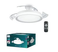 Philips Ceiling Light LED & Retractable Fan Bliss 3 Brightness Settings with Remote White 28W+35W