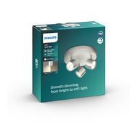 Philips Ceiling/Wall Spotlights Round Star 3 x Warm White 16.5W Brushed Aluminium