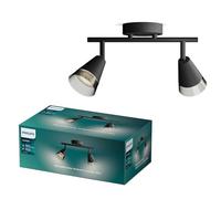 Philips Cleft Spot 2-Head, GU10 not Included, Black, IP20
