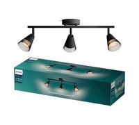 Philips Cleft Spot 3-Head, GU10 not Included, Black, IP20