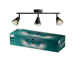 PHILIPS Cleft Spot 3-Head, GU10 not Included, Black, IP20