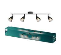 Philips Cleft Spot 4-Head, GU10 not Included, Black, IP20