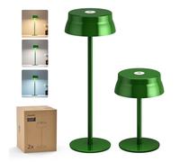 Philips Cordless Table Lamp, Portable Outdoor LED Desk Light, Rechargeable Battery Operated, 2 Adjustable Height, Touch Control & 3 Color Stepless Dimming, Waterproof Lamps for Bedroom, Green
