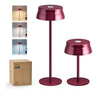 Philips Cordless Table Lamp, Portable Outdoor LED Desk Light, Rechargeable Battery Operated, 2 Adjustable Height, Touch Control & 3 Color Stepless Dimming, Waterproof Lamps for Restaurant Bedroom, Red