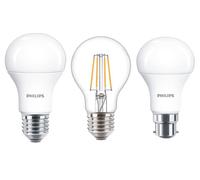 Philips CorePro LED A60 Light Bulb 7W 60W Equivalent E27 Edison Screw 2700K Warm White Clear Glass, Non-Dimmable Energy Saving Decorative GLS Lamp for Home & Hospitality Use