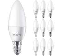 Philips CorePro LED 7W (60W Replacement) B38 Candle Non-Dim,E14 SES Small Edison Screw, 2700k Warm White, 806 Lm, 15000 Hours, Frosted Lamp [Energy Class E]
