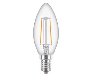 Philips CorePro LED Candle Bent Tip 2W 25W Equivalent E14 SES Clear Bulb, 2700K Very Warm White, Non Dimmable Decorative Lamp for Chandeliers, Wall Lights & Table Lamps