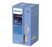 Philips CorePro LED P45 4.3W (40W Equivalent) E27 ES Clear Golf Ball Bulb, Very Warm White 2700K, Energy Saving LED Lamp, Edison Screw, Non-Dimmable, Long Life Incandescent Replacement