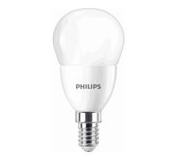 Philips CorePro LED P48 7W (60W Equivalent) E14 SES Frosted Lustre Bulb, Warm White 2700K, Energy Saving LED Lamp, Small Edison Screw, Non-Dimmable, Long Life Replacement