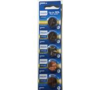 Philips CR2032 3V Lithium Button Battery in blister pack of 5, perfect for electronic devices, remotes, watches and more, delivering long-lasting and reliable performance.