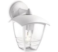 PHILIPS Creek Outdoor Wall Light, White | IP44 Weather Resistant, Outdoor Lighting, Aluminium Material, Classic Design, E27 Bulb Compatible, Easy to Install