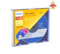 Philips CW7D2CC05/00 CD-RW 700MB 4-12X Speed Blank Disc with Case 1PACK OF 5PCS