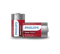 Power Alkaline D Batteries 2 Pack - PHILIPS