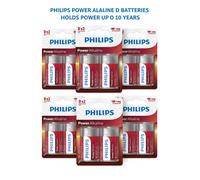 Power Alkaline D Batteries 2 Pack - PHILIPS